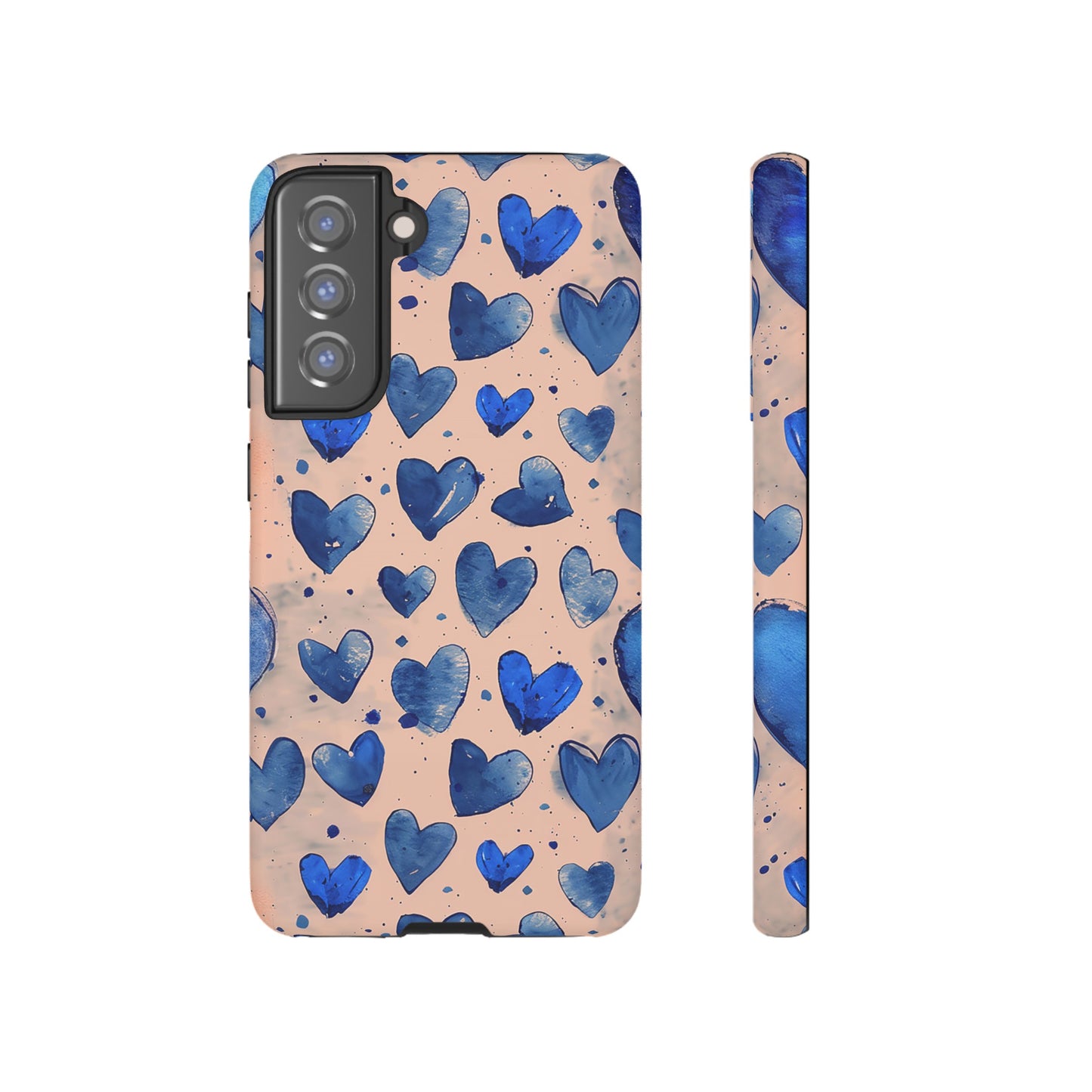 Pink and Blue Hearts Tough Phone Case