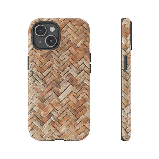 Boho Herringbone Rattan Tough Phone Case