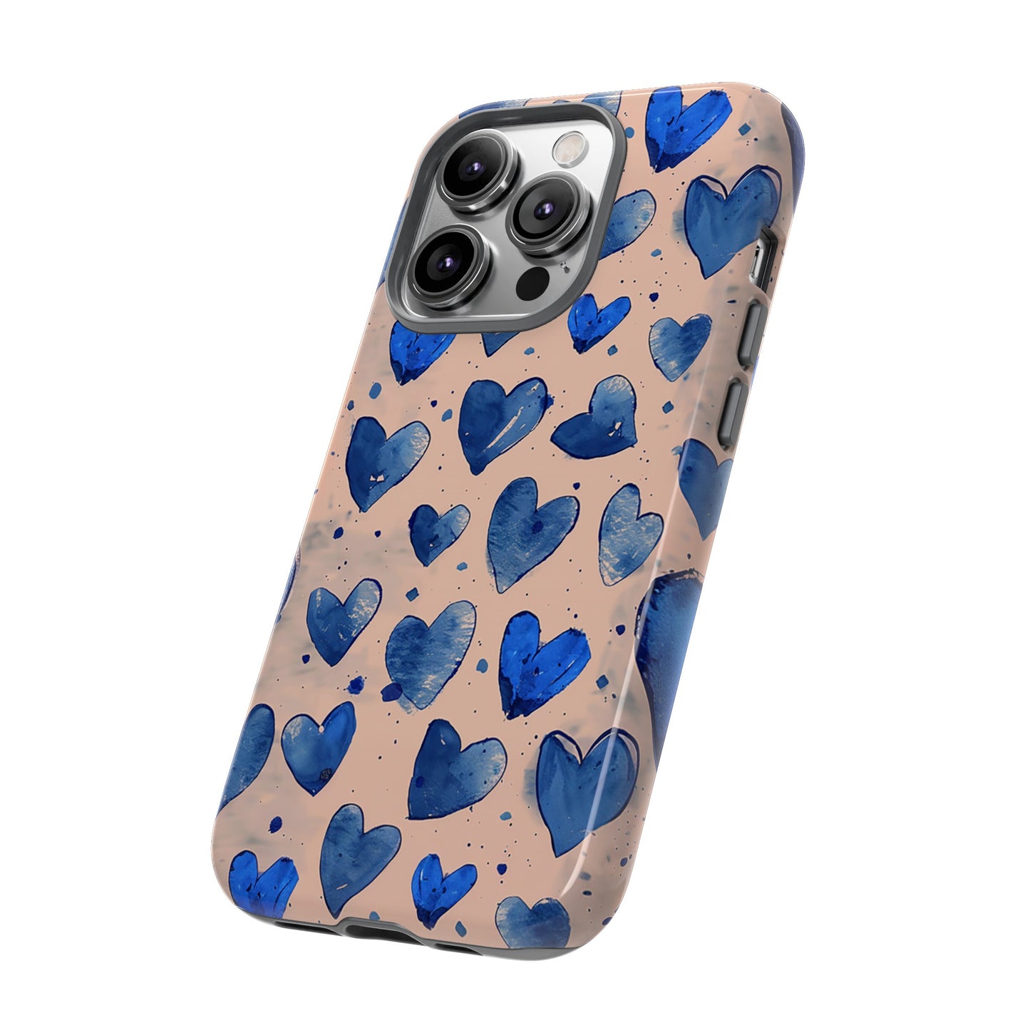 Pink and Blue Hearts Tough Phone Case