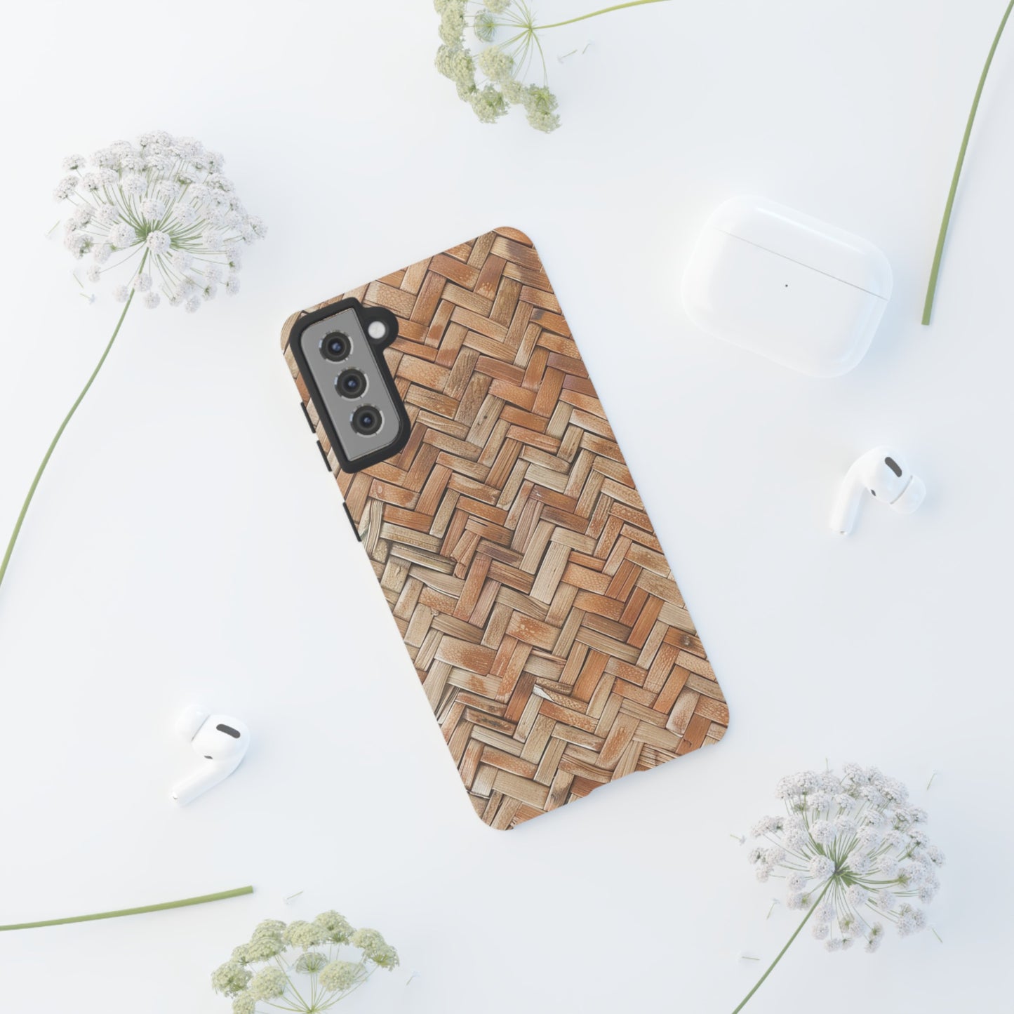 Boho Herringbone Rattan Tough Phone Case