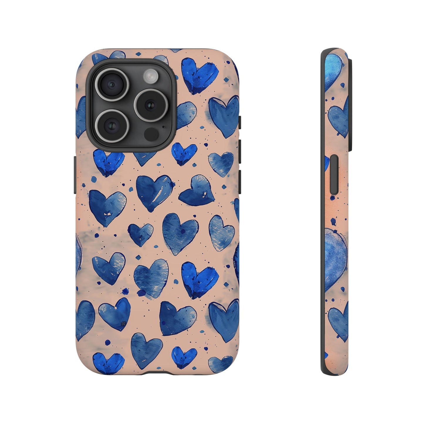 Pink and Blue Hearts Tough Phone Case