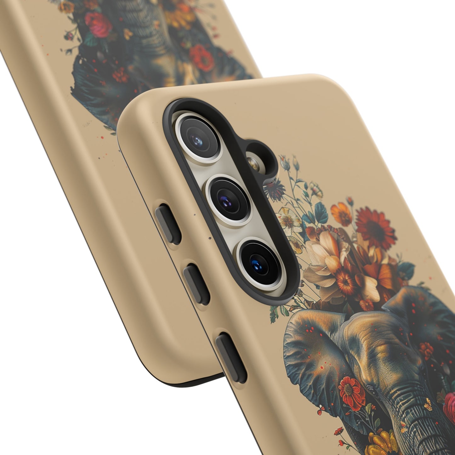 Elephant Flowers Tough Phone Case