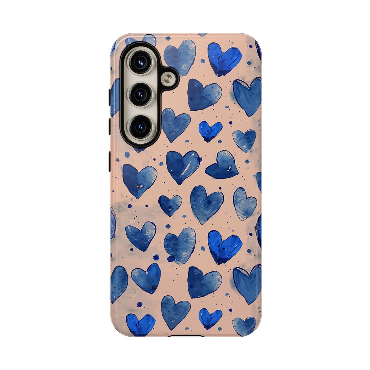 Pink and Blue Hearts Tough Phone Case