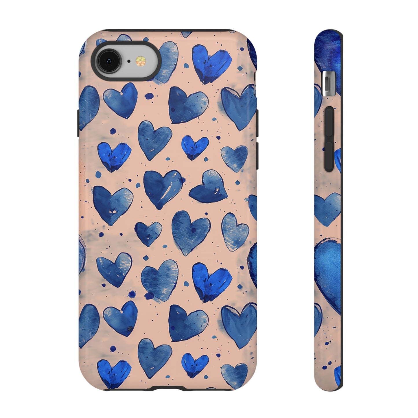 Pink and Blue Hearts Tough Phone Case