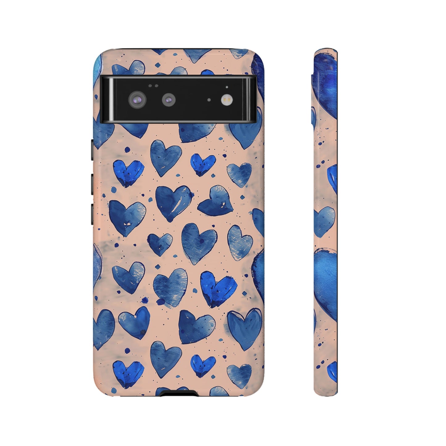 Pink and Blue Hearts Tough Phone Case