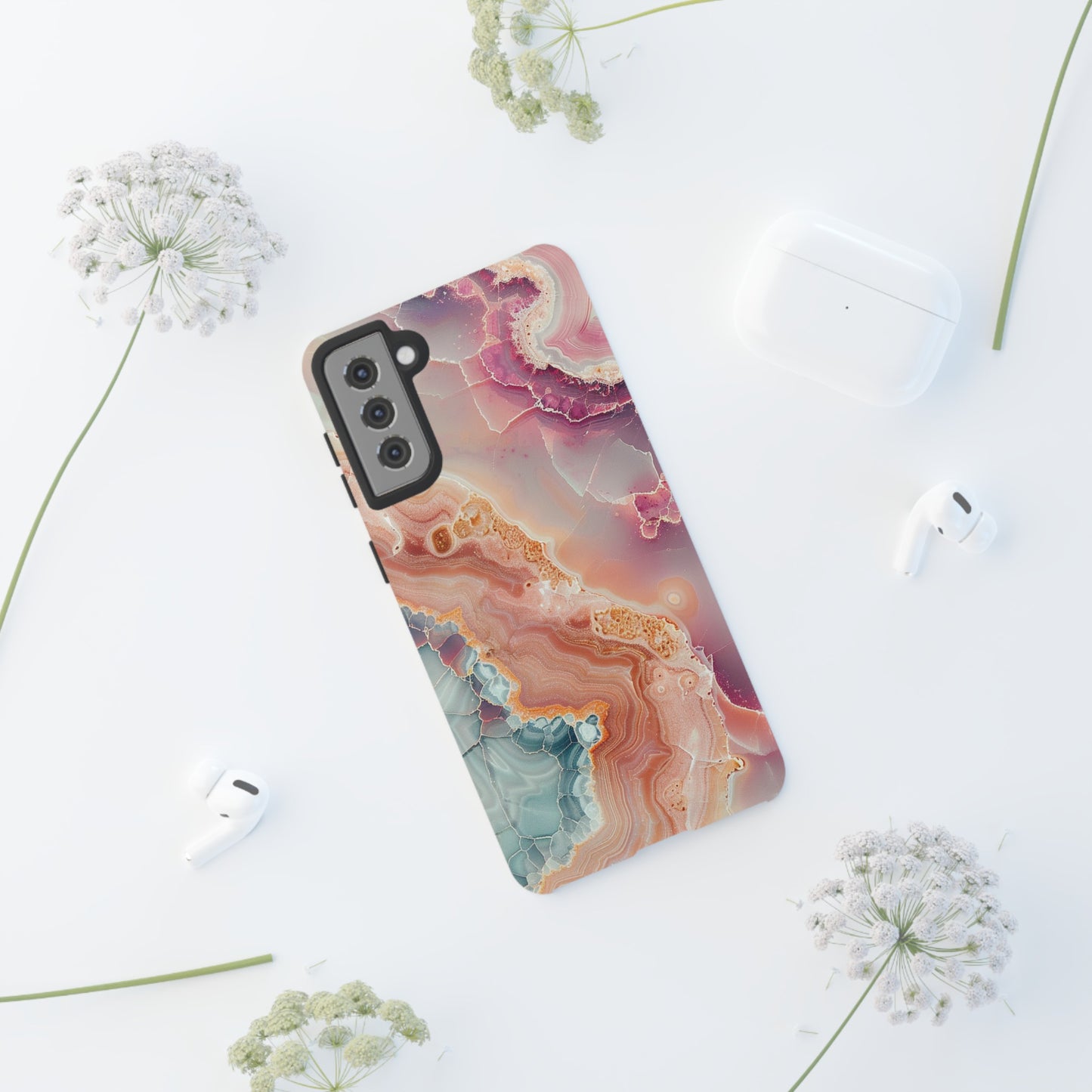 Pink Agate Tough Phone Case