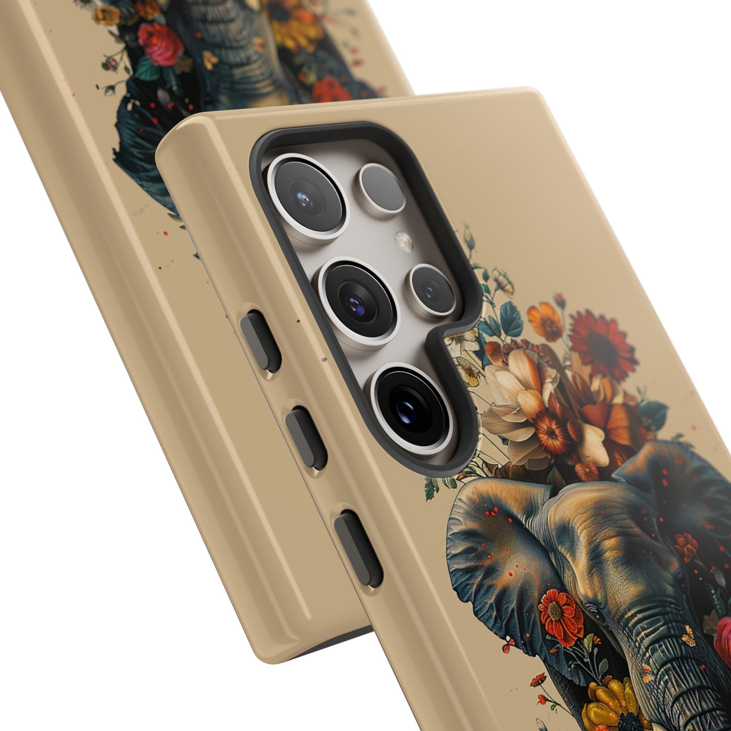 Elephant Flowers Tough Phone Case