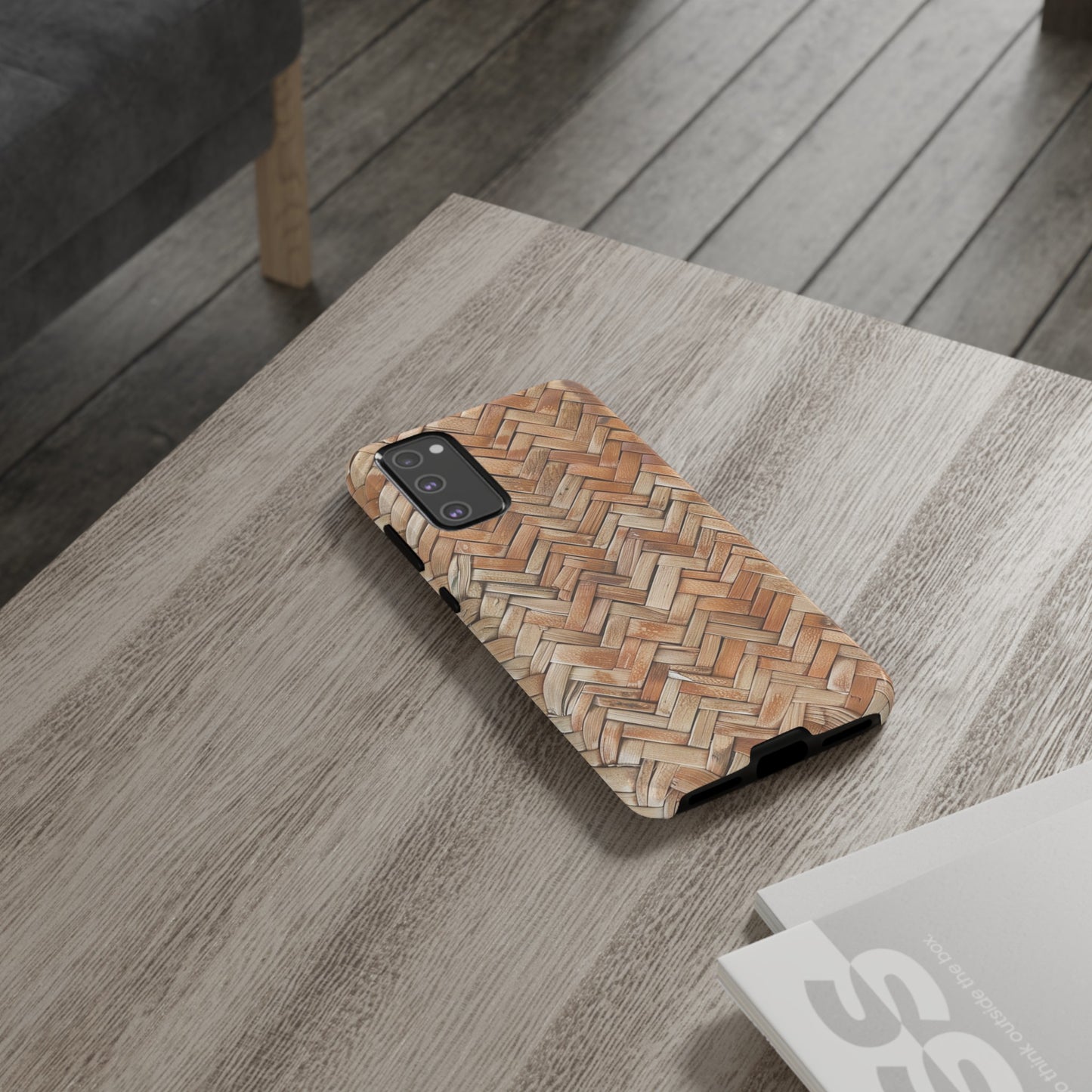 Boho Herringbone Rattan Tough Phone Case