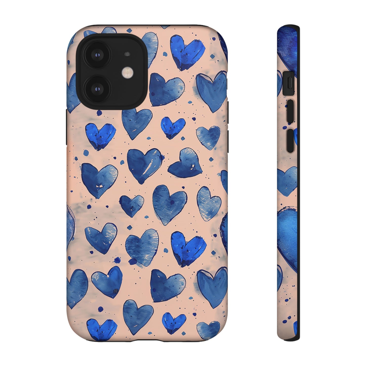 Pink and Blue Hearts Tough Phone Case