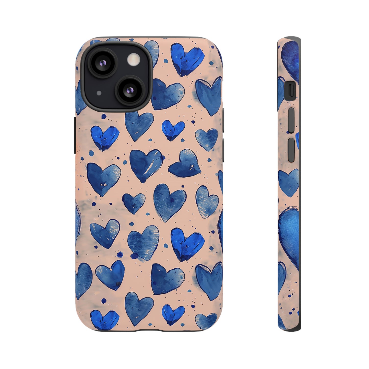 Pink and Blue Hearts Tough Phone Case