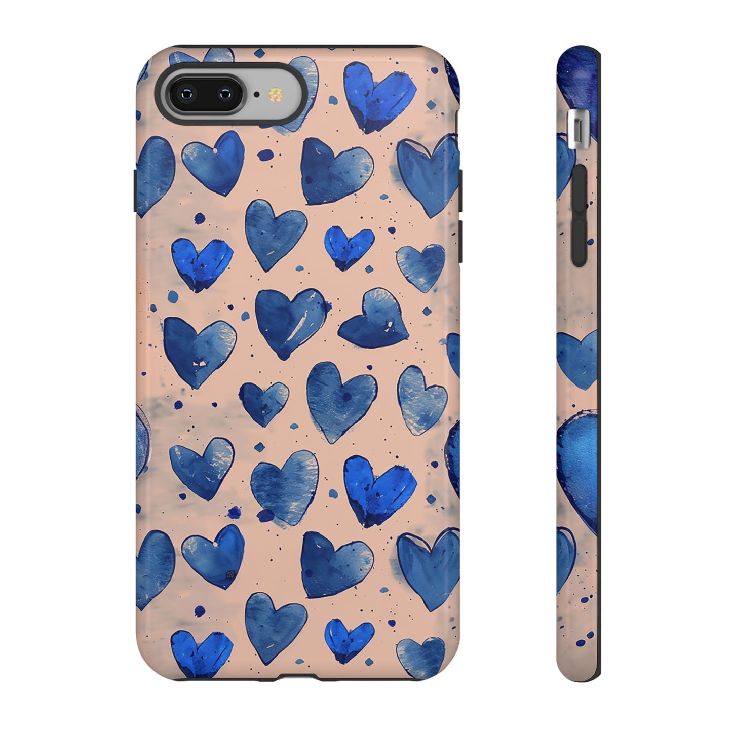 Pink and Blue Hearts Tough Phone Case