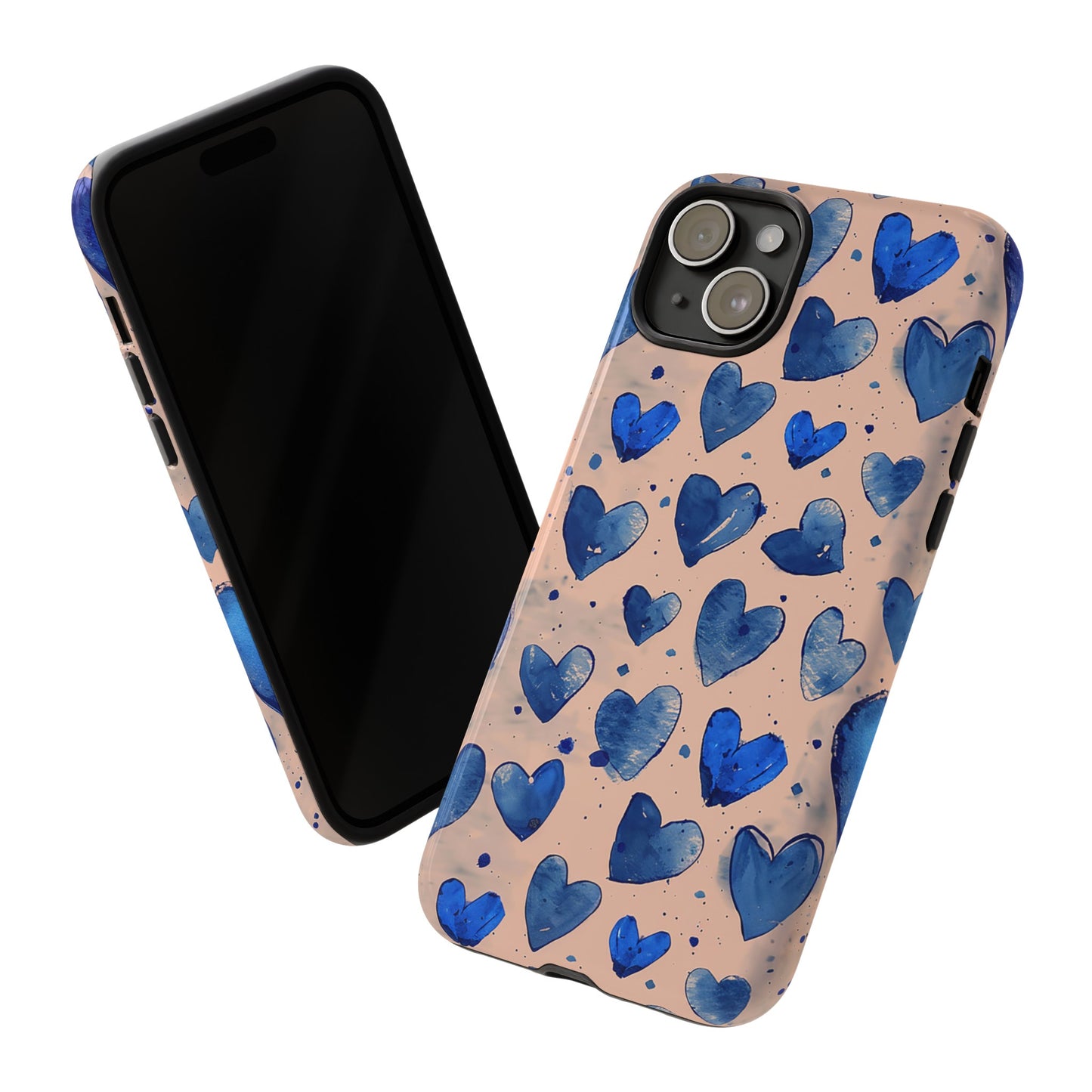 Pink and Blue Hearts Tough Phone Case