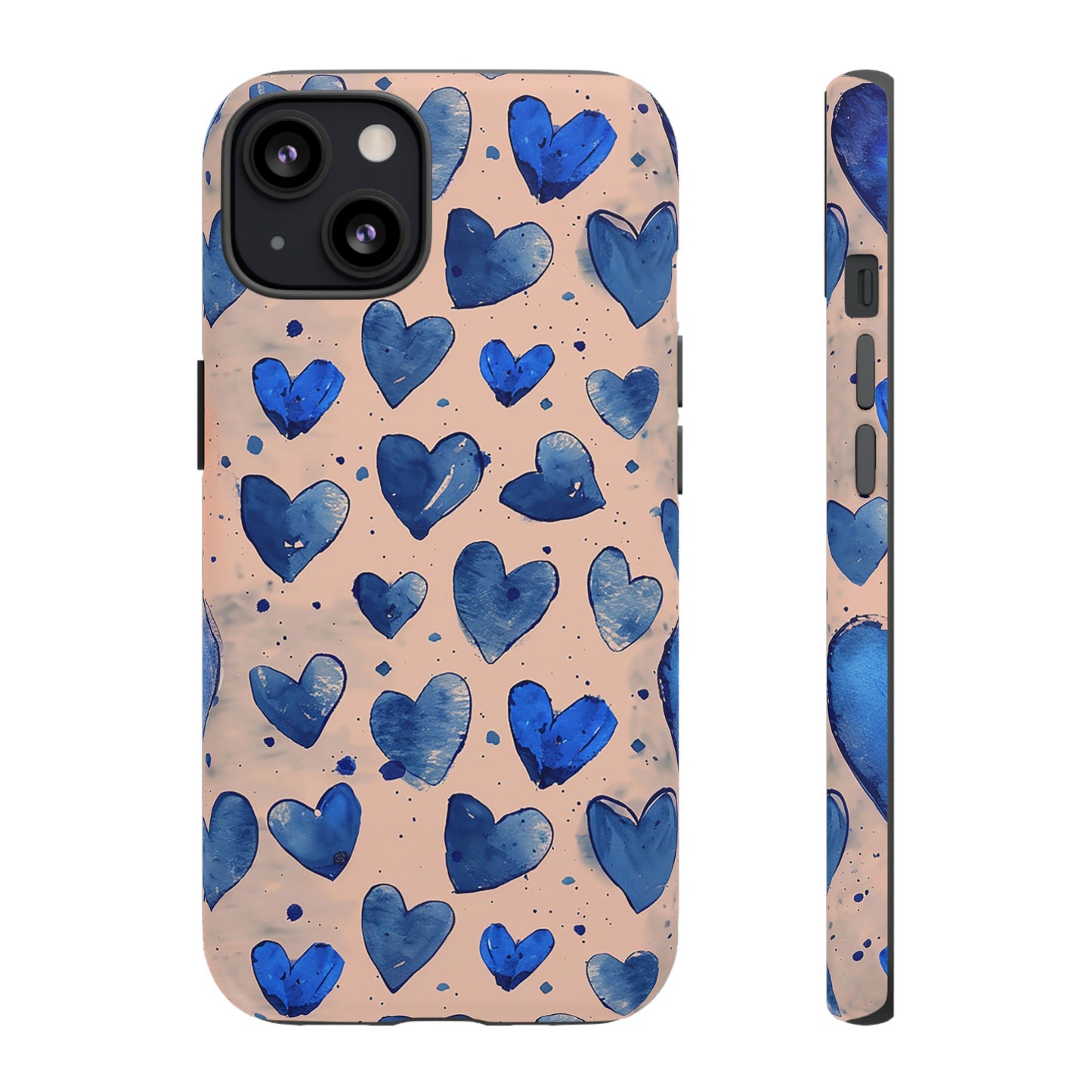 Pink and Blue Hearts Tough Phone Case