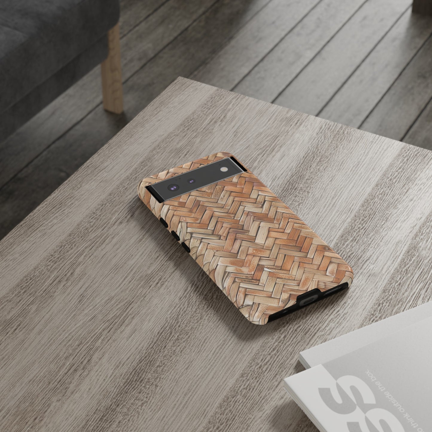 Boho Herringbone Rattan Tough Phone Case