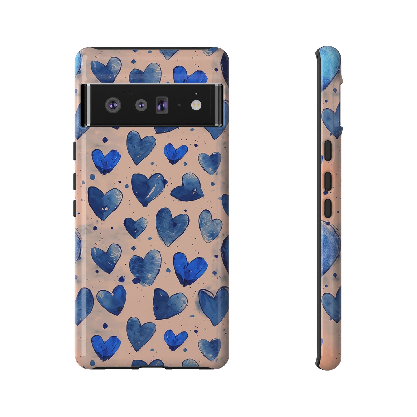 Pink and Blue Hearts Tough Phone Case