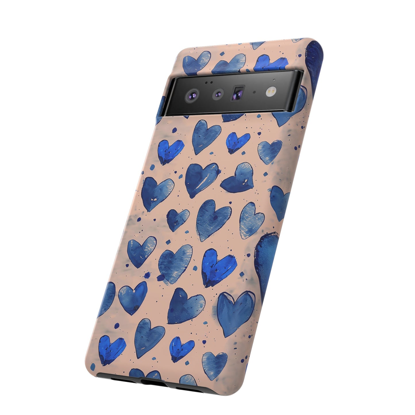 Pink and Blue Hearts Tough Phone Case