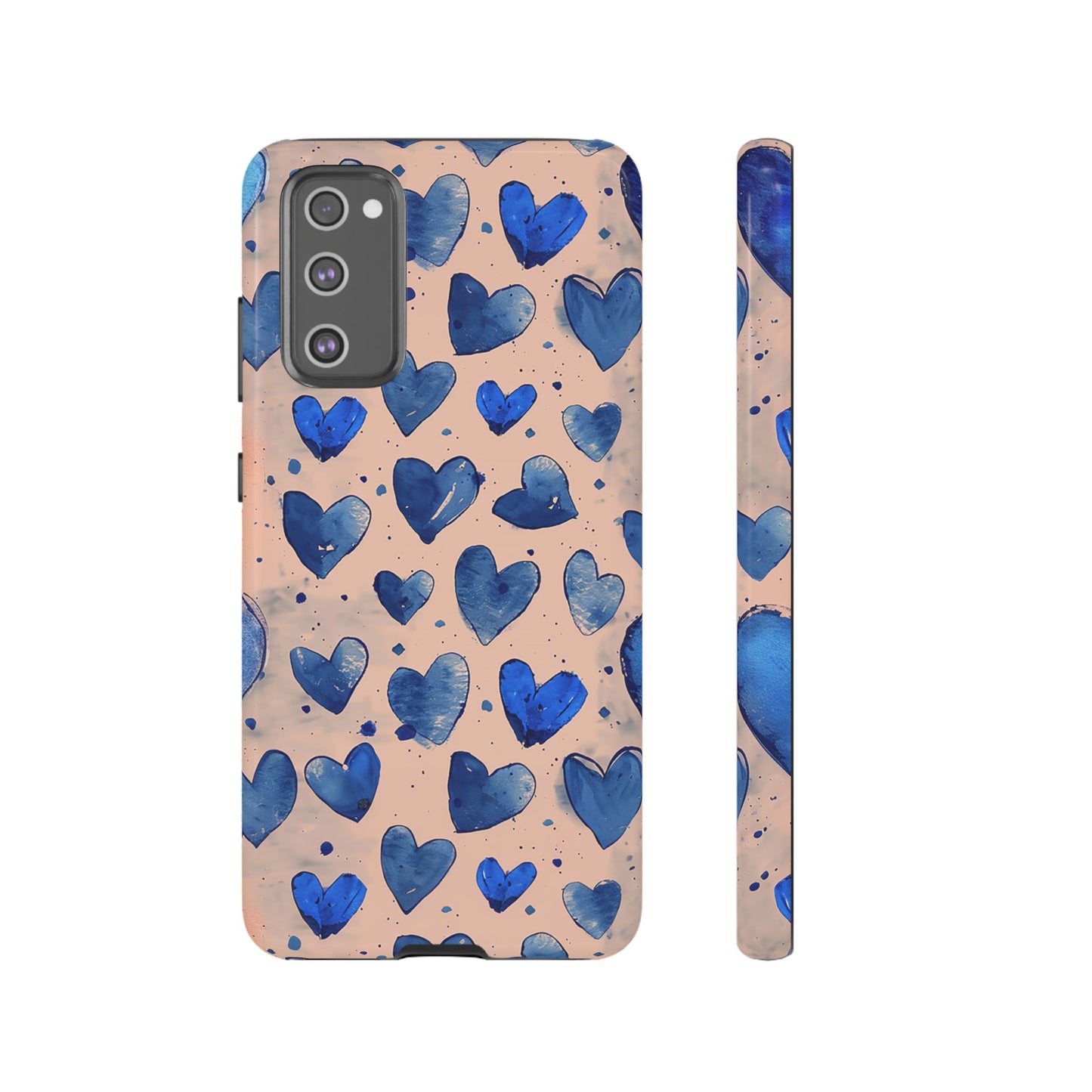 Pink and Blue Hearts Tough Phone Case