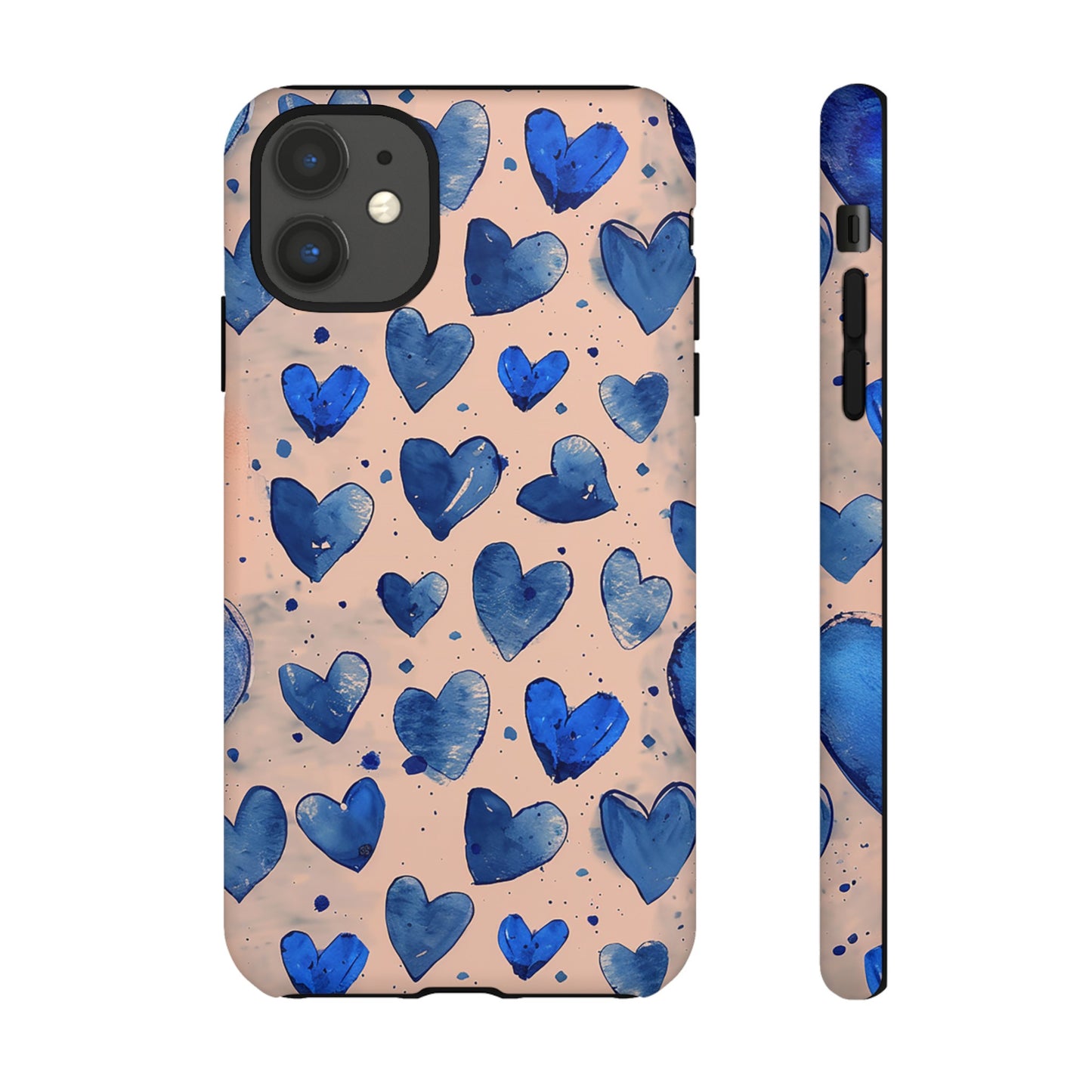 Pink and Blue Hearts Tough Phone Case