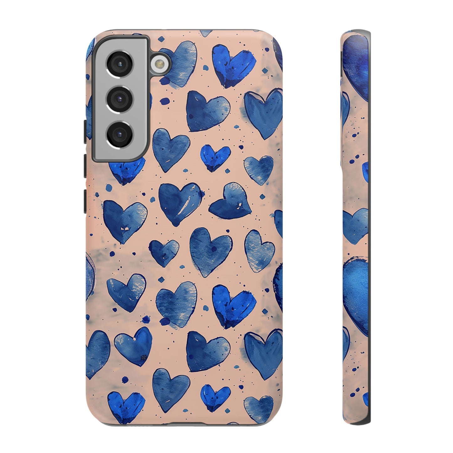 Pink and Blue Hearts Tough Phone Case