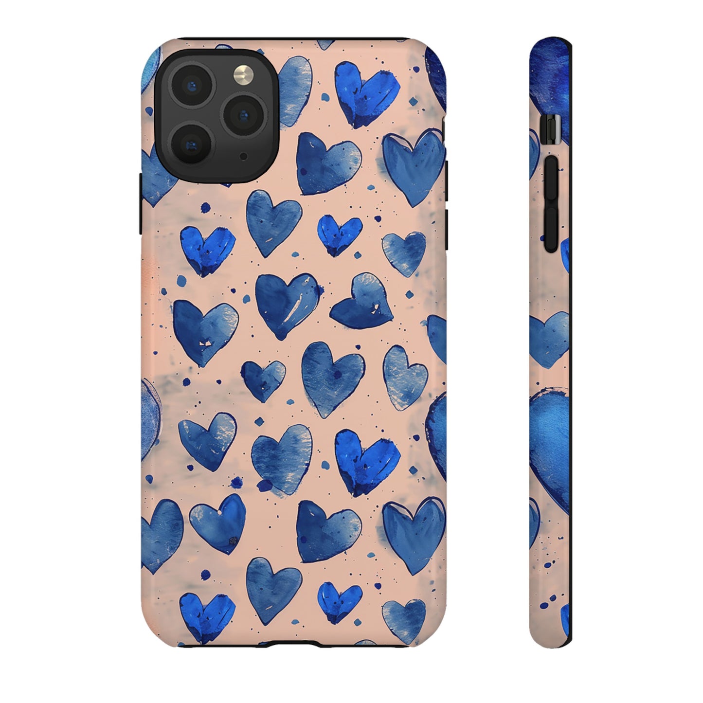 Pink and Blue Hearts Tough Phone Case