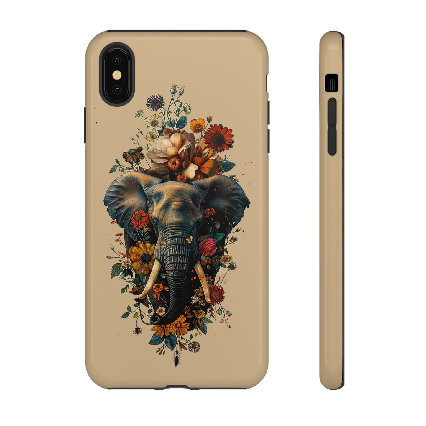 Elephant Flowers Tough Phone Case