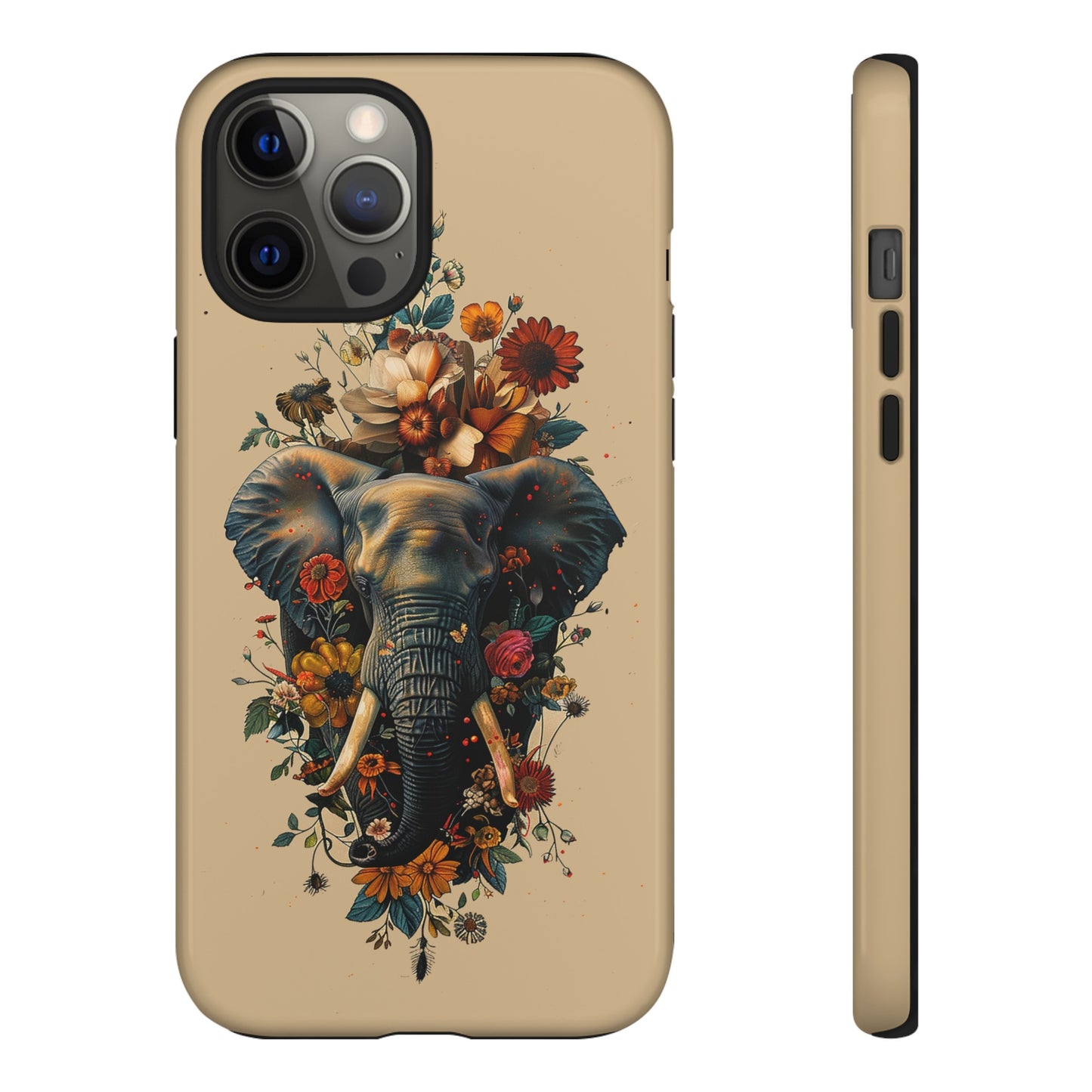 Elephant Flowers Tough Phone Case