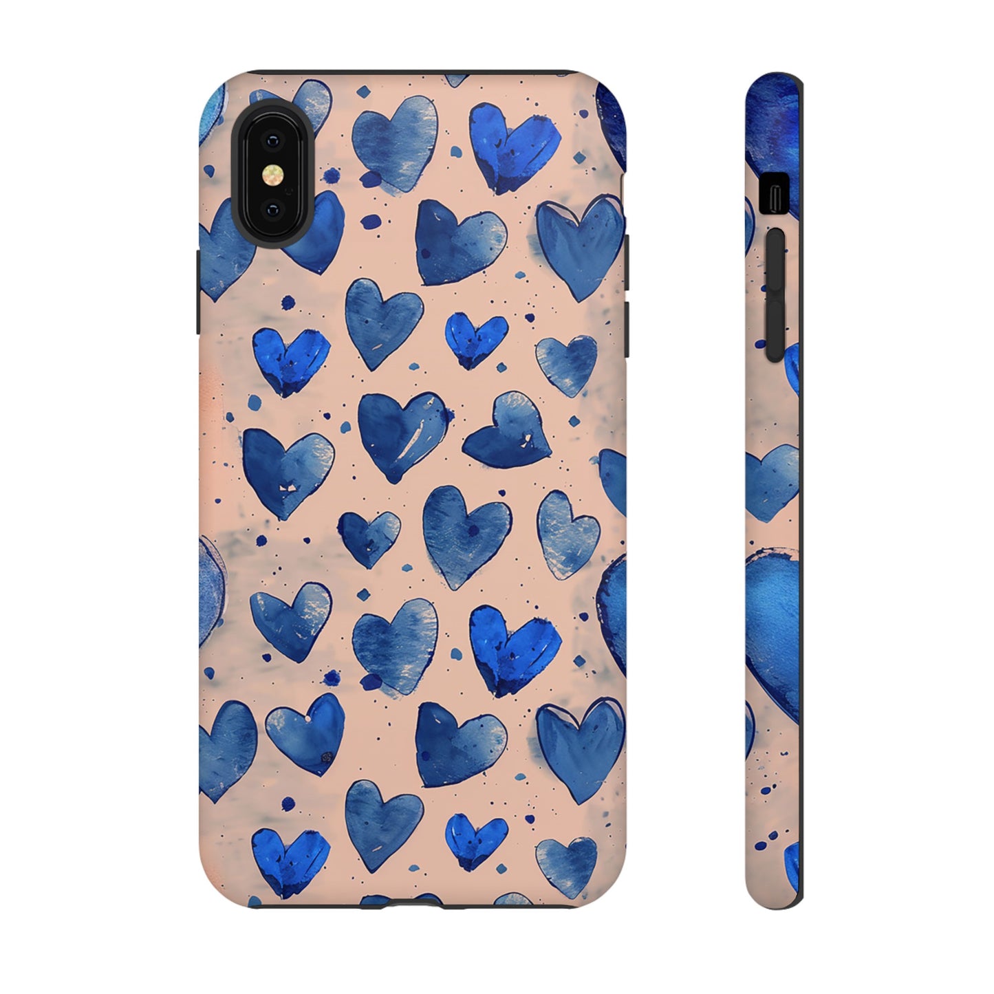 Pink and Blue Hearts Tough Phone Case