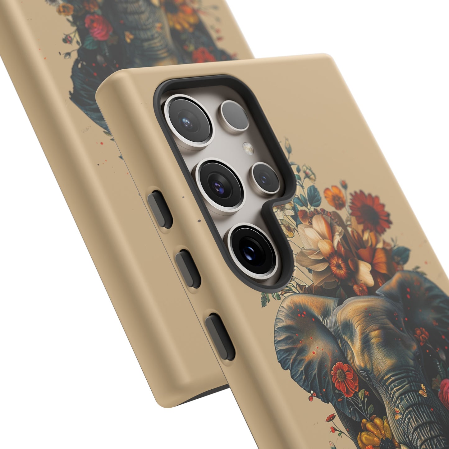 Elephant Flowers Tough Phone Case