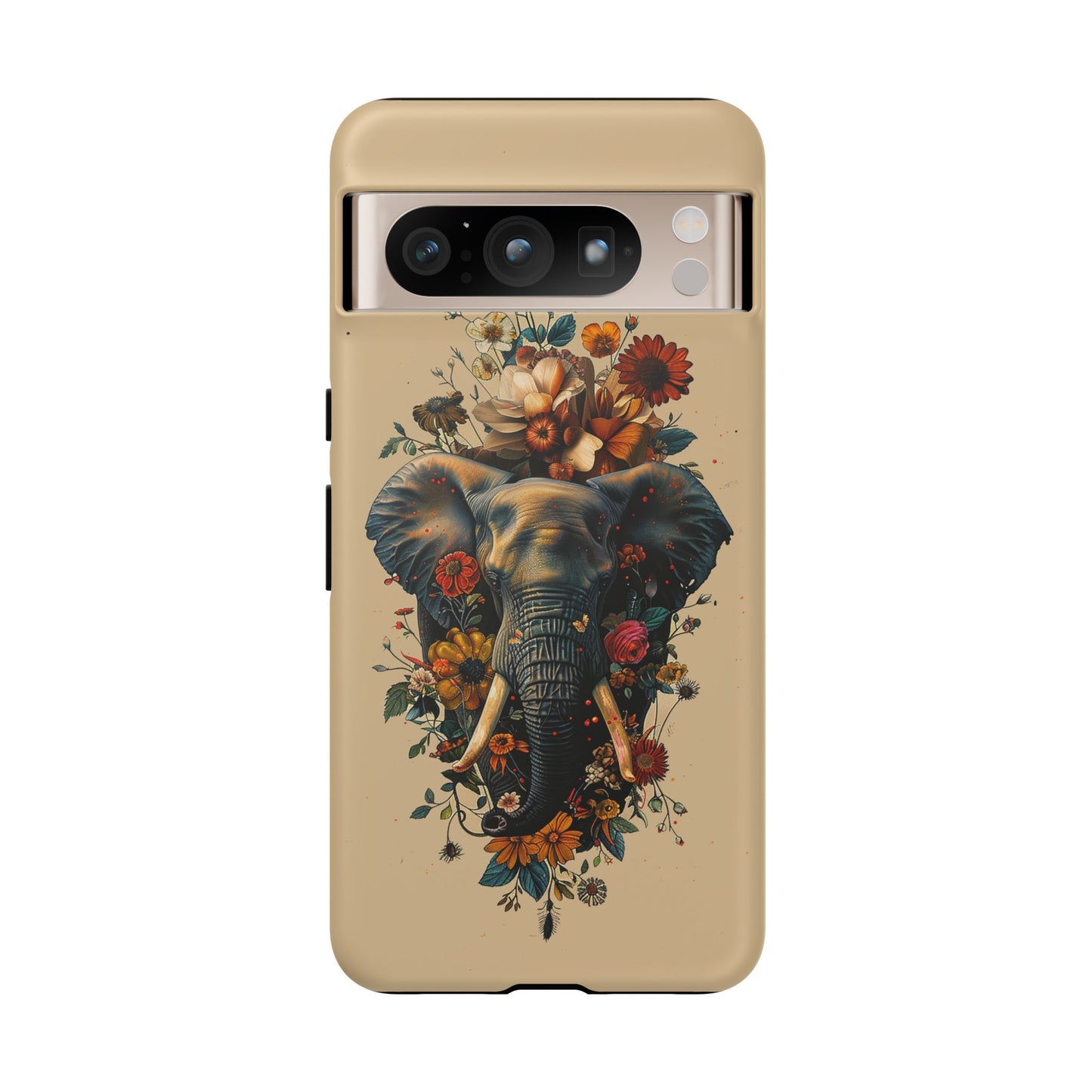 Elephant Flowers Tough Phone Case