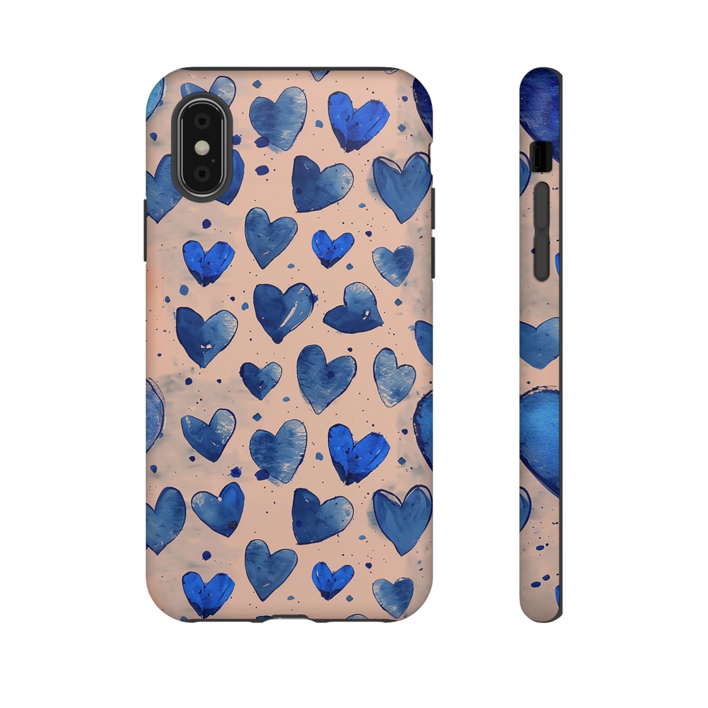 Pink and Blue Hearts Tough Phone Case