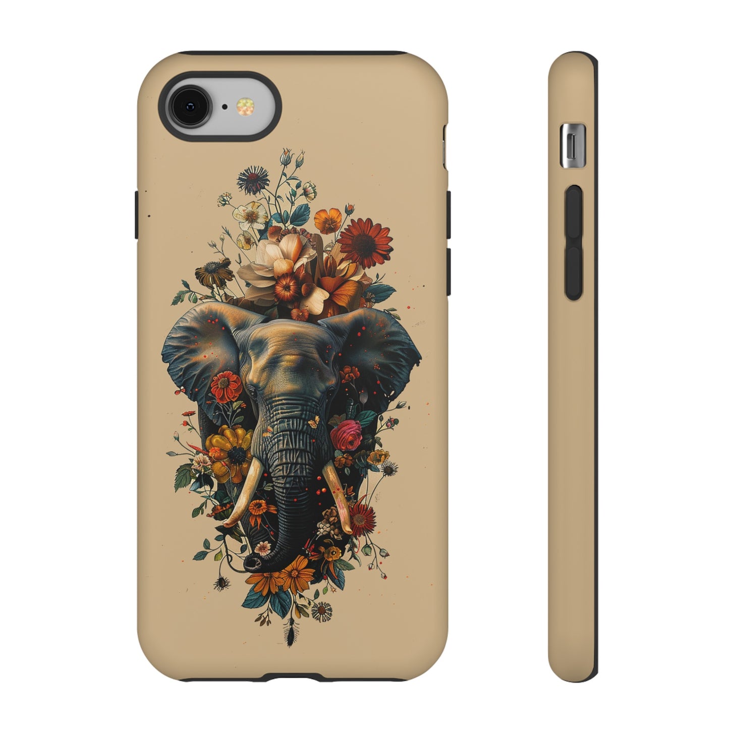 Elephant Flowers Tough Phone Case