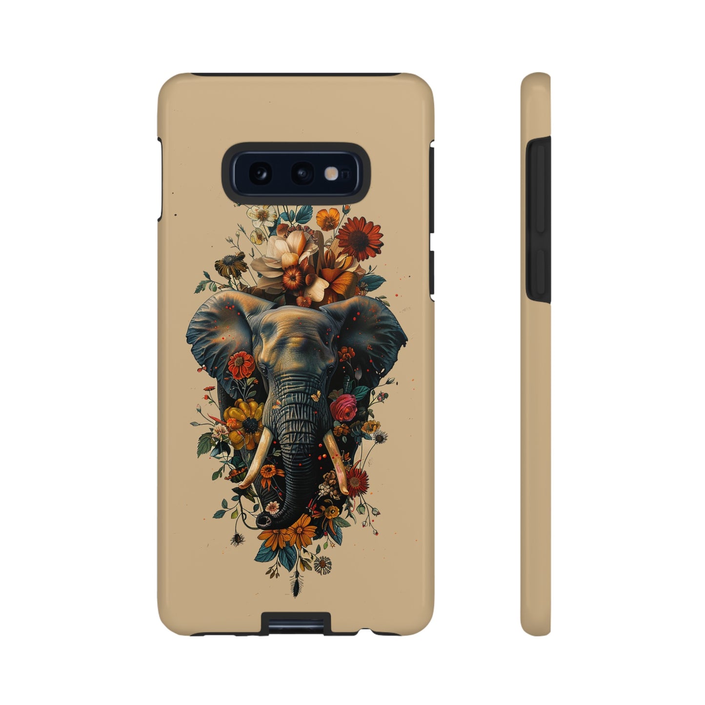 Elephant Flowers Tough Phone Case