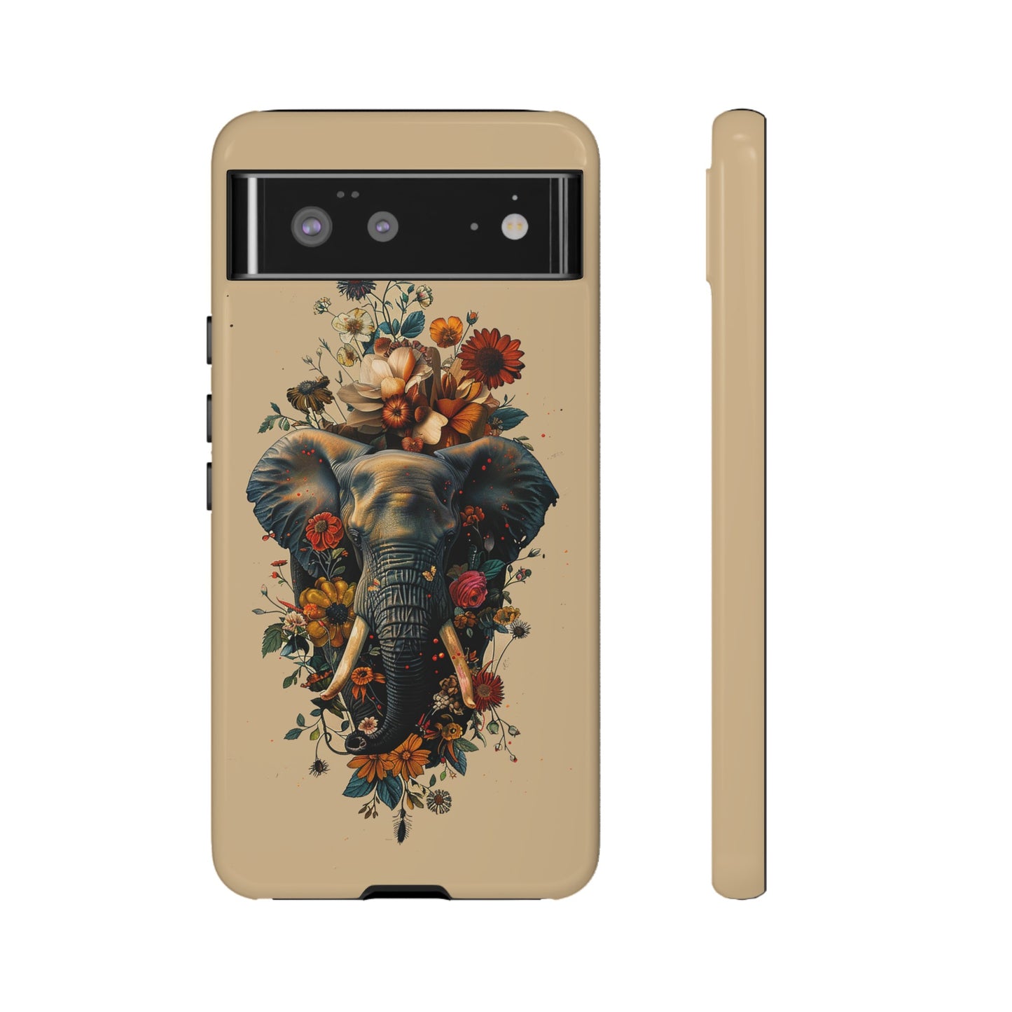 Elephant Flowers Tough Phone Case