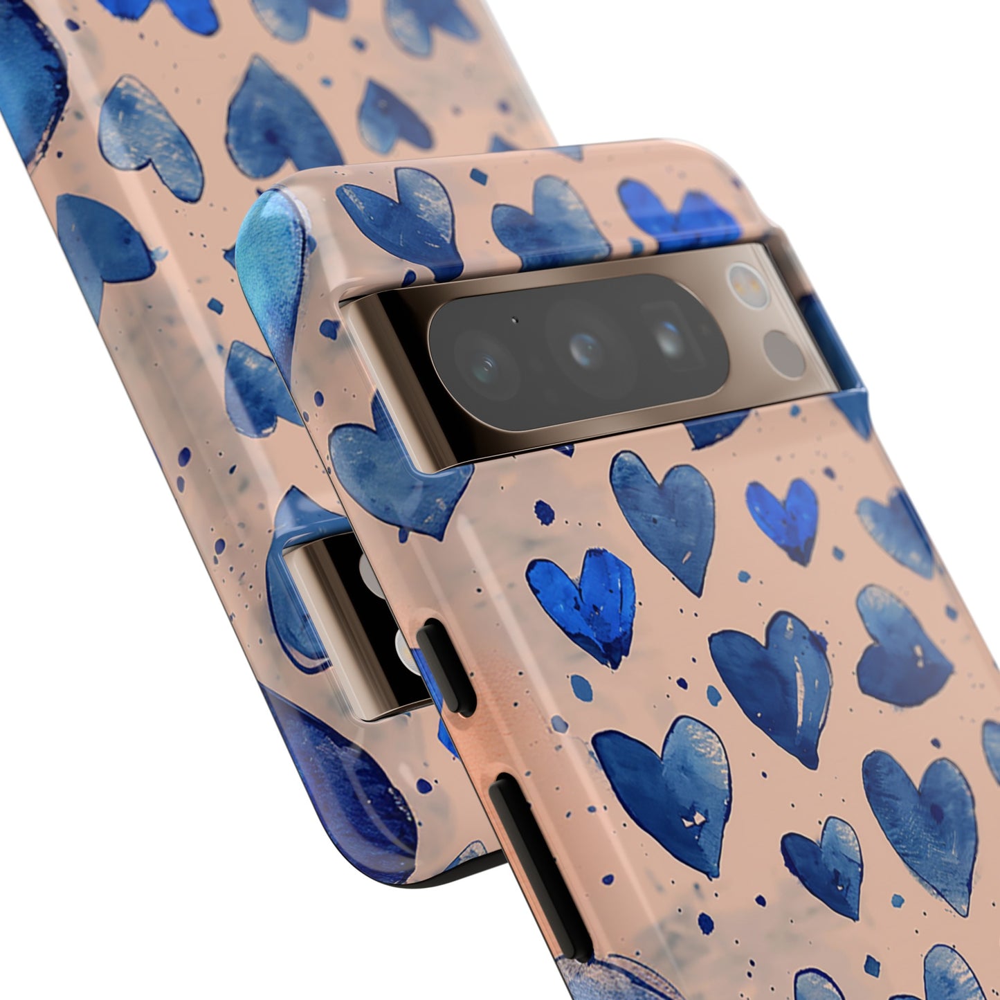 Pink and Blue Hearts Tough Phone Case