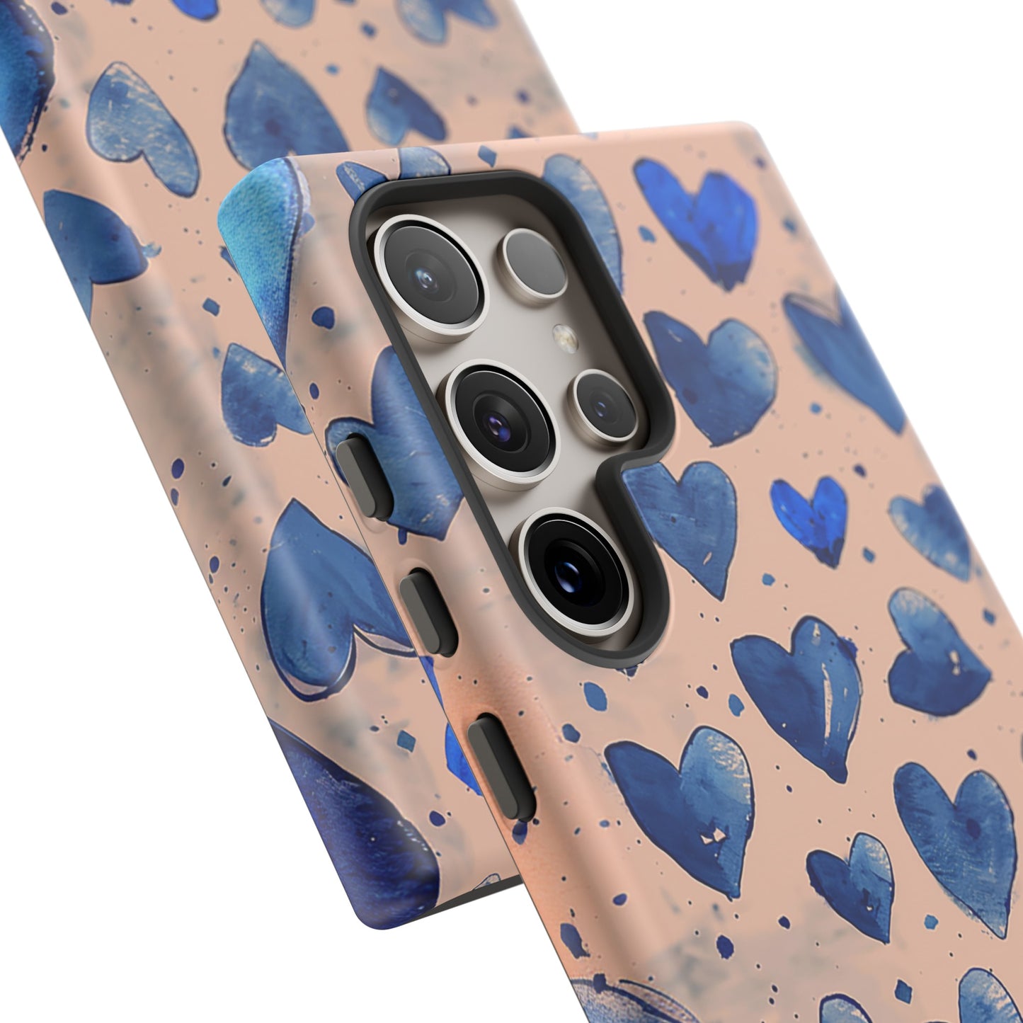 Pink and Blue Hearts Tough Phone Case