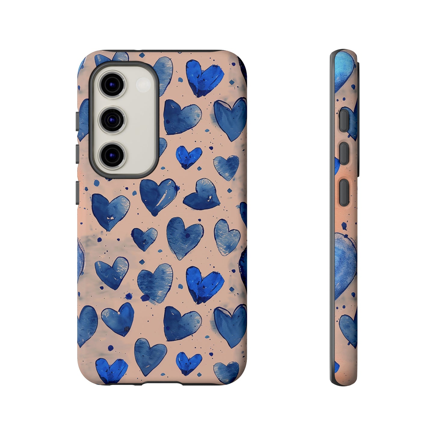 Pink and Blue Hearts Tough Phone Case