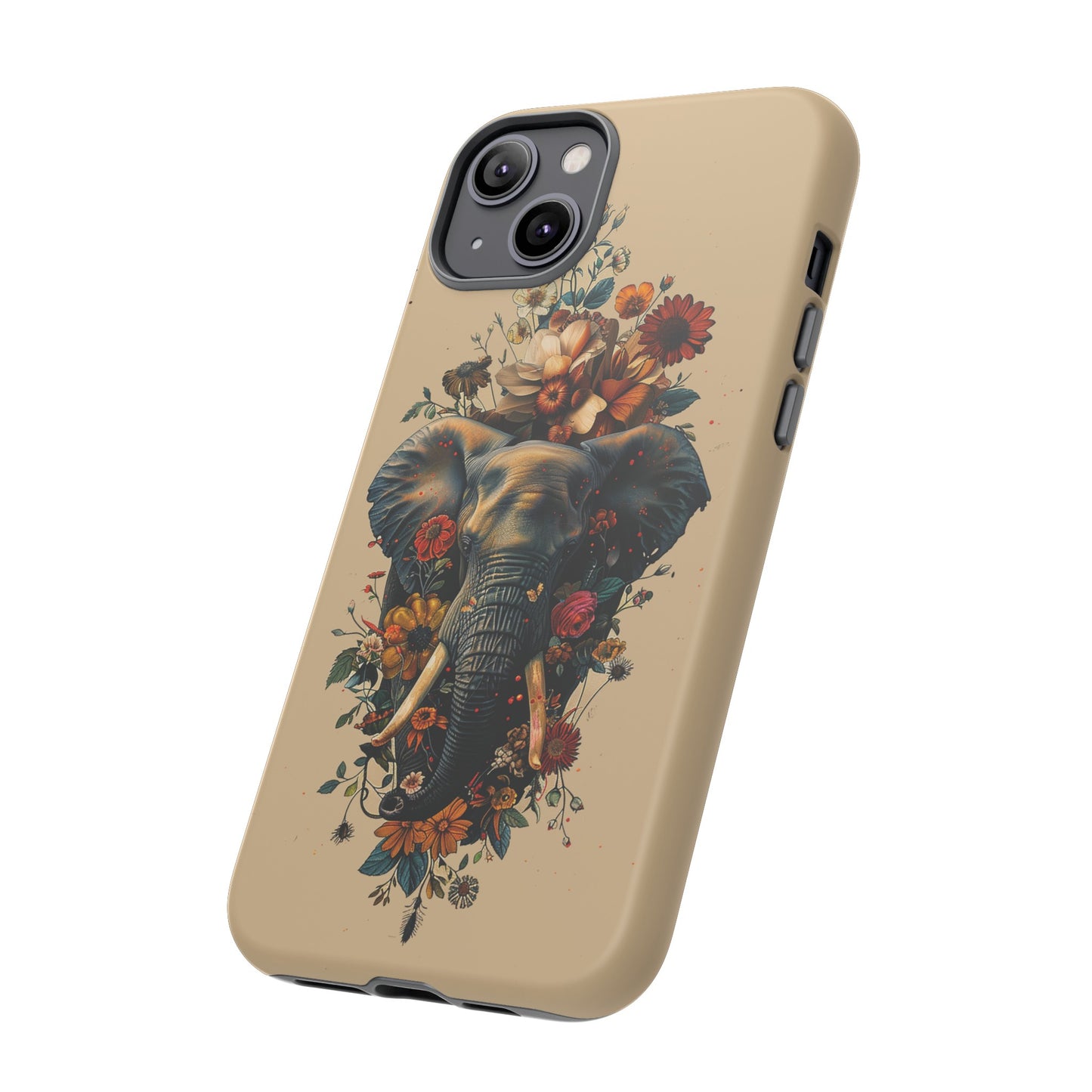 Elephant Flowers Tough Phone Case