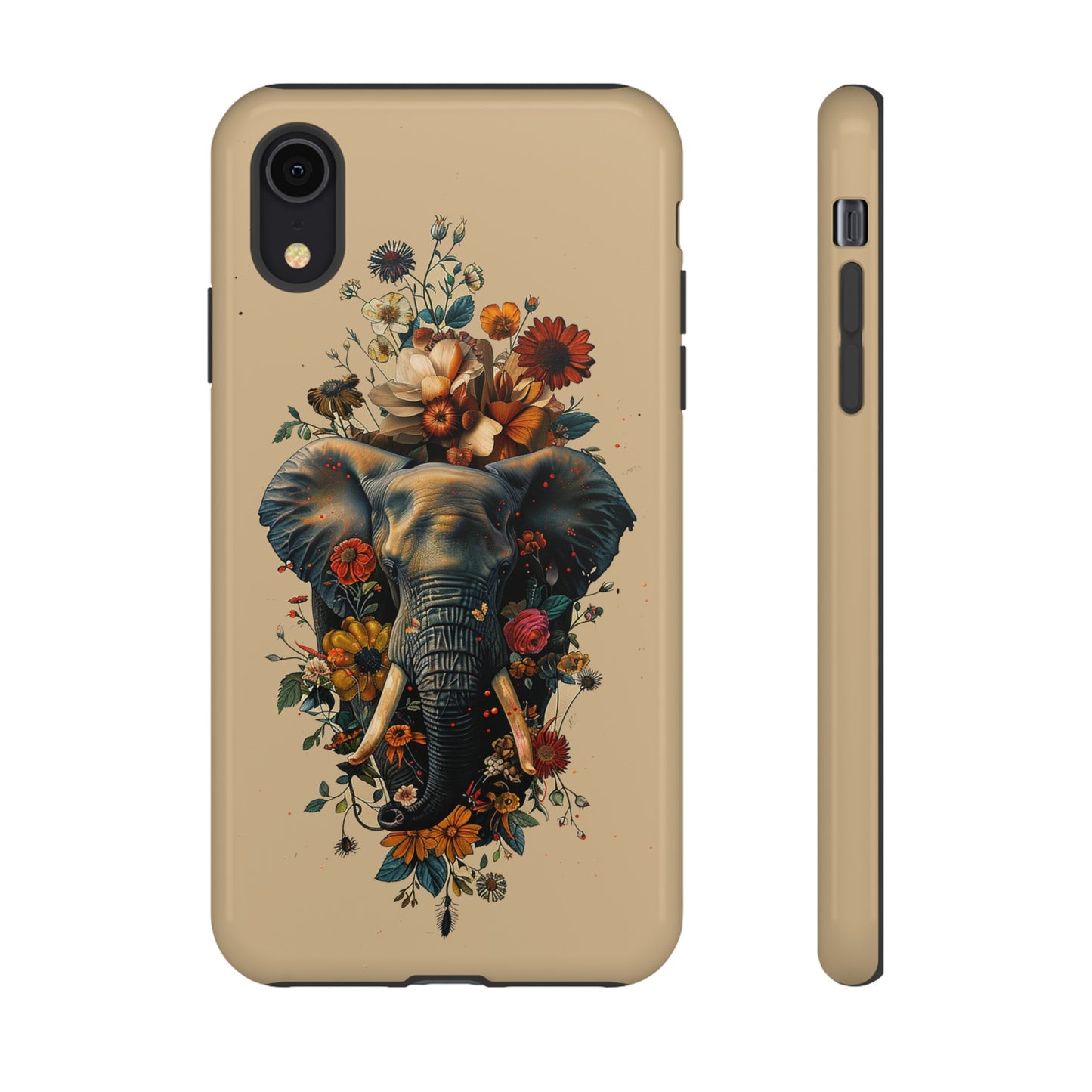 Elephant Flowers Tough Phone Case