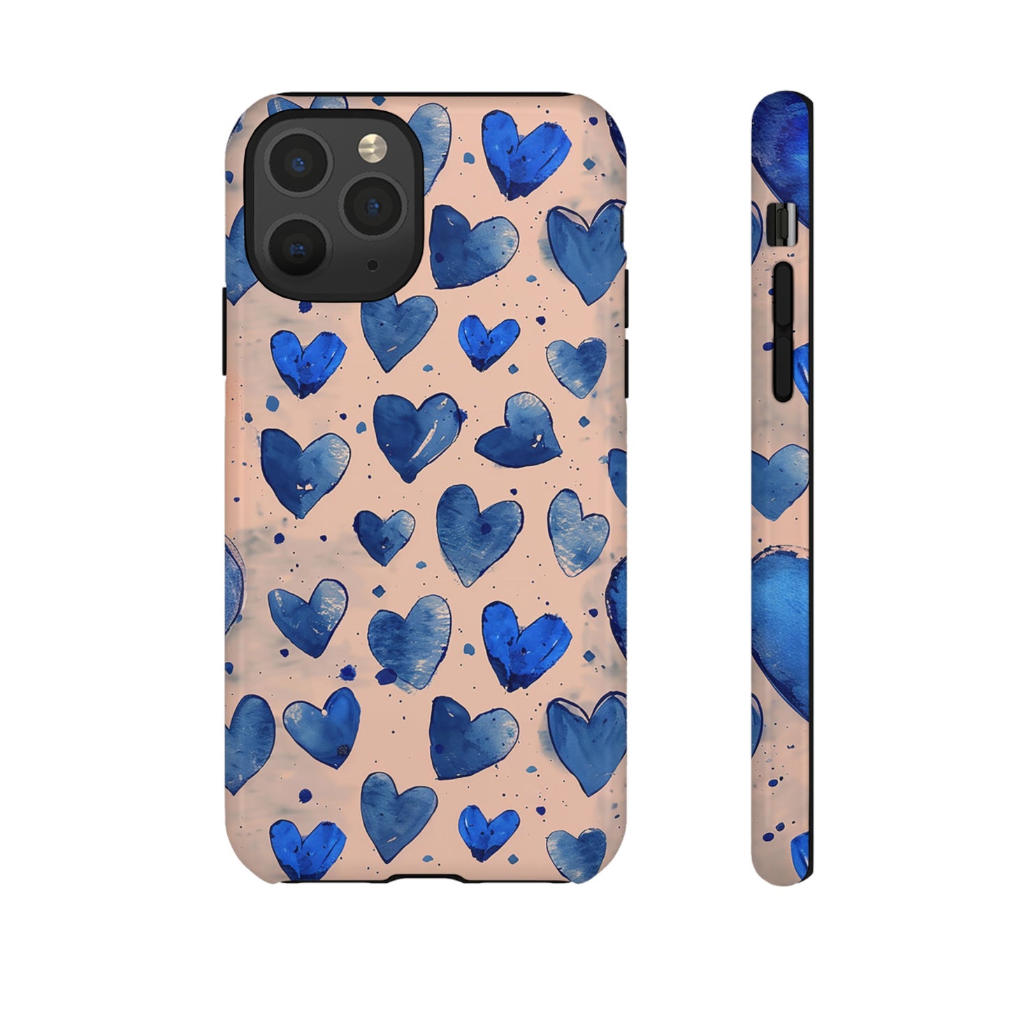 Pink and Blue Hearts Tough Phone Case