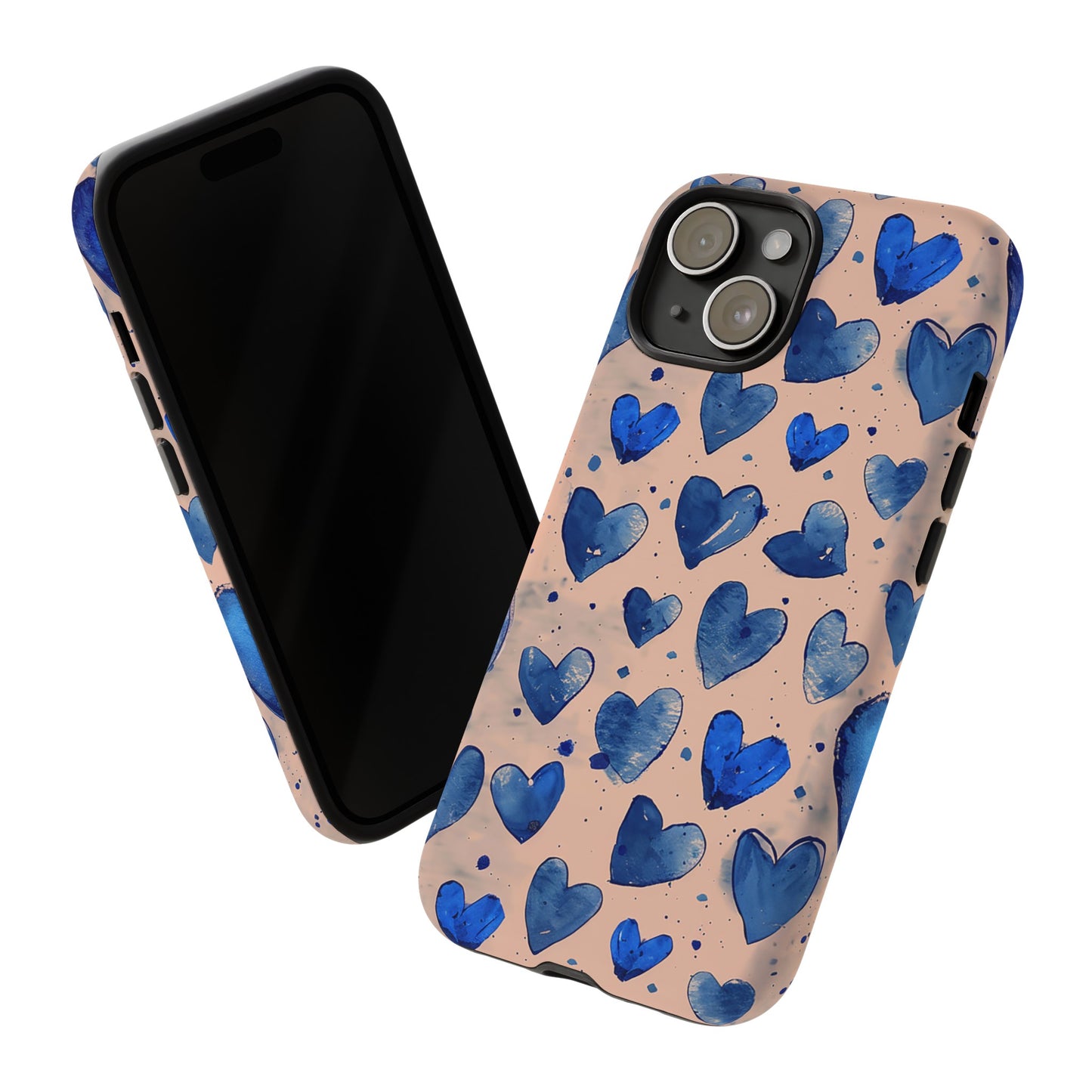 Pink and Blue Hearts Tough Phone Case