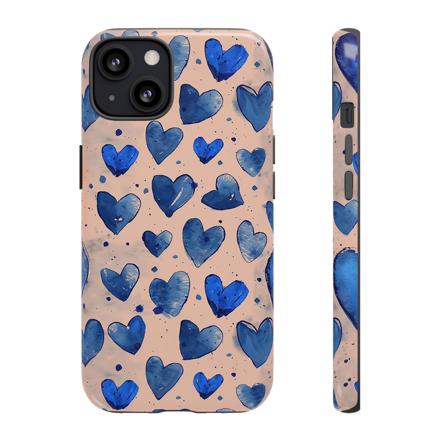 Pink and Blue Hearts Tough Phone Case