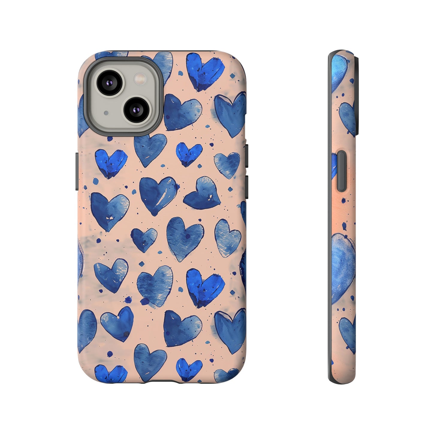 Pink and Blue Hearts Tough Phone Case