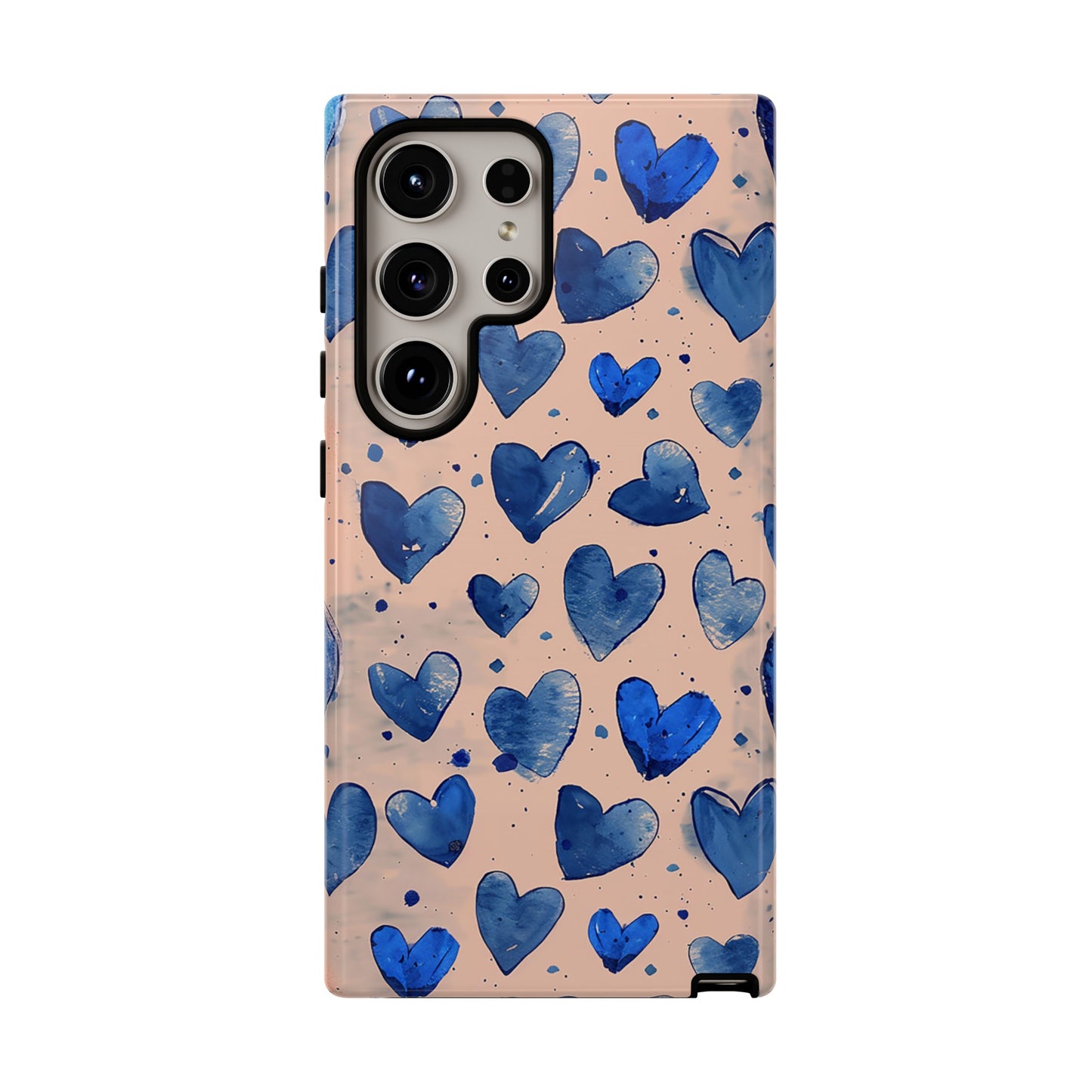 Pink and Blue Hearts Tough Phone Case