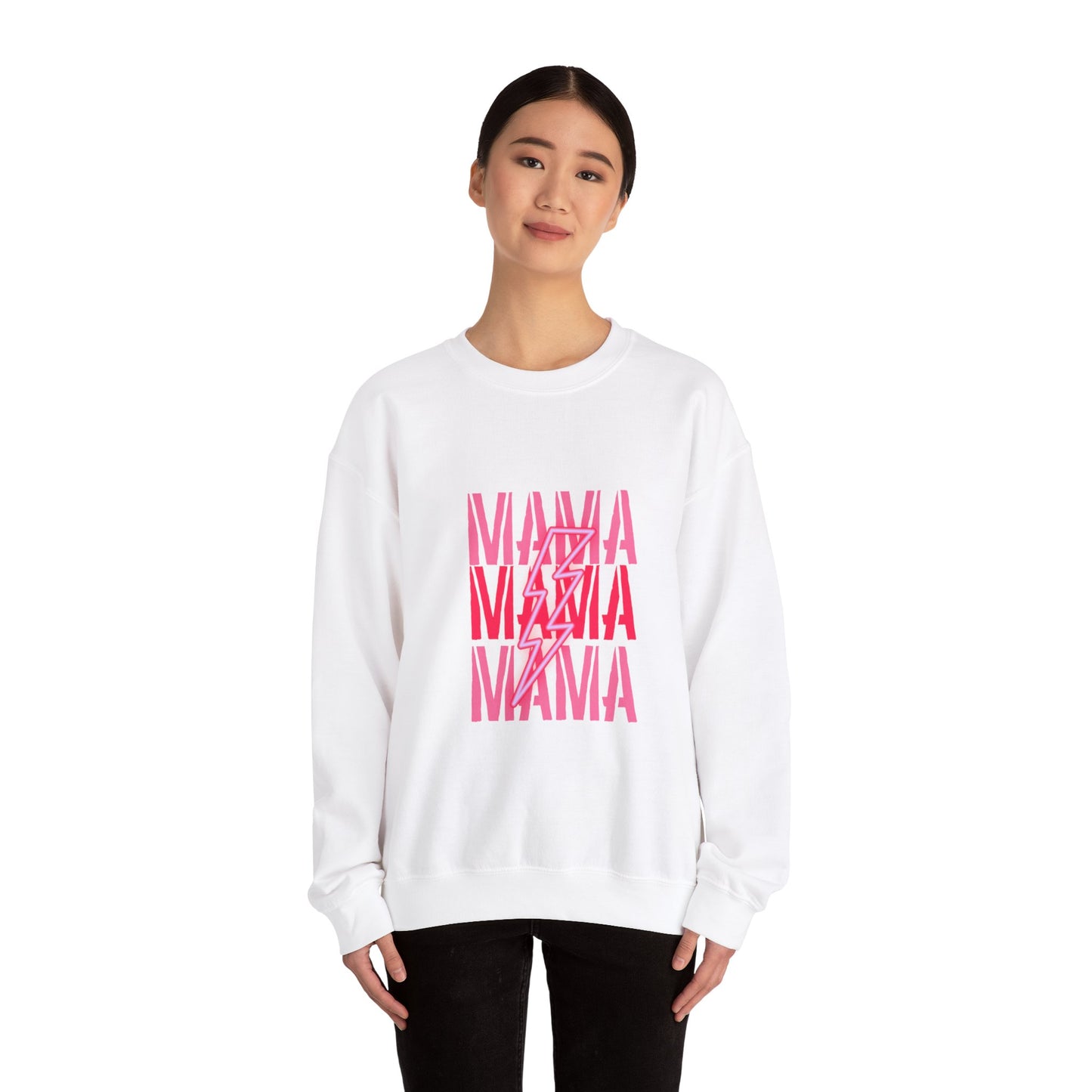 MAMA Lighting Bolt Unisex Heavy Blend™ Crewneck Sweatshirt