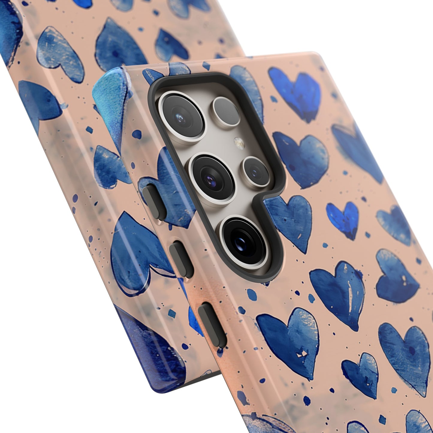 Pink and Blue Hearts Tough Phone Case