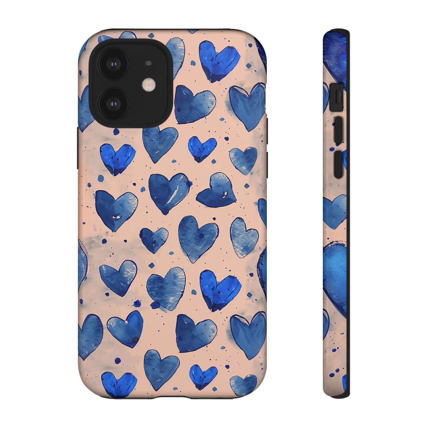 Pink and Blue Hearts Tough Phone Case