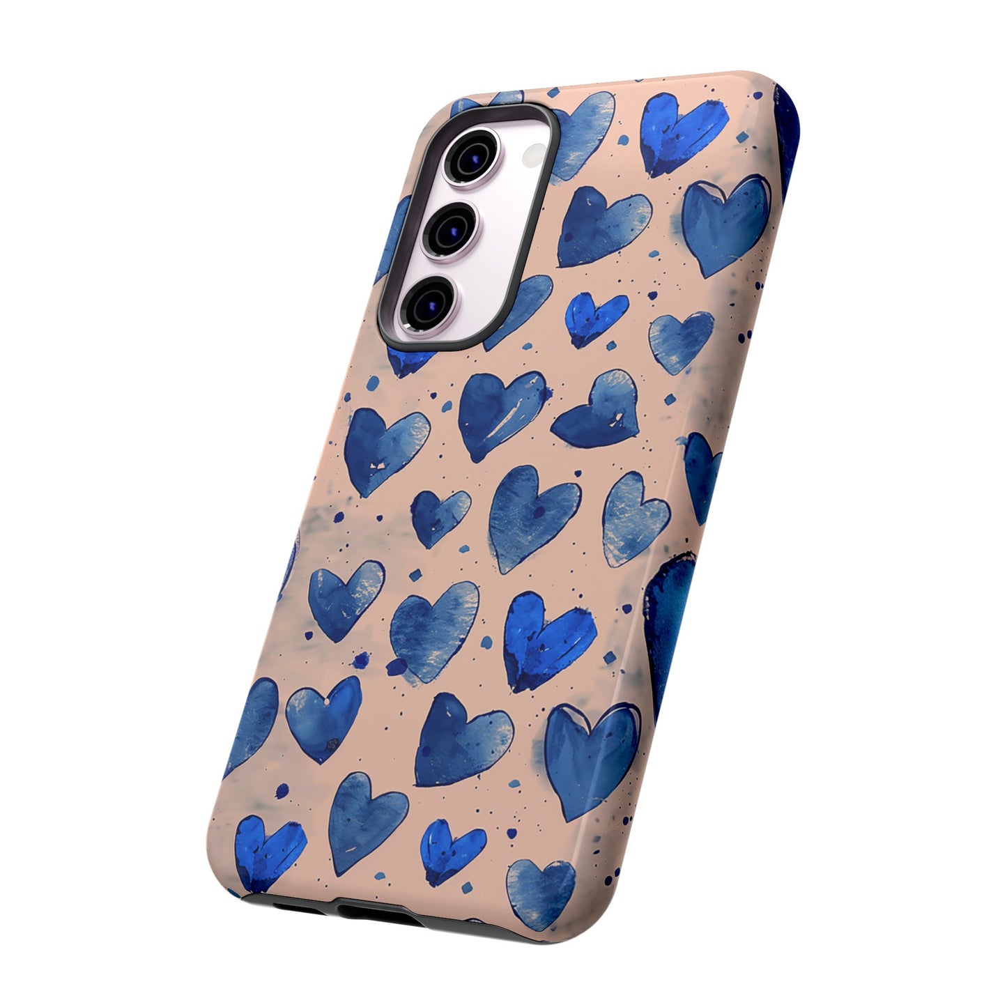 Pink and Blue Hearts Tough Phone Case