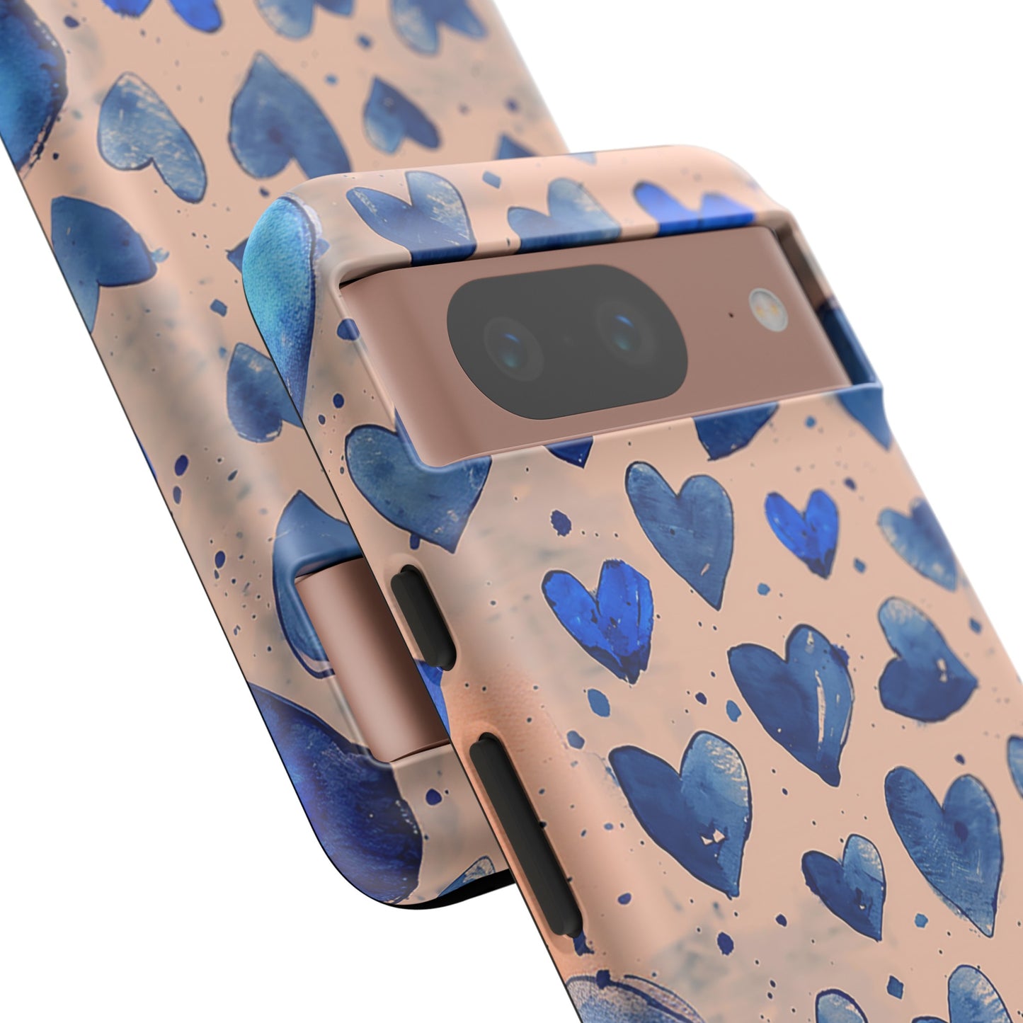 Pink and Blue Hearts Tough Phone Case