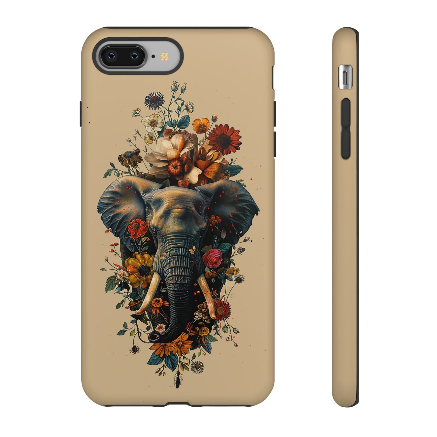 Elephant Flowers Tough Phone Case