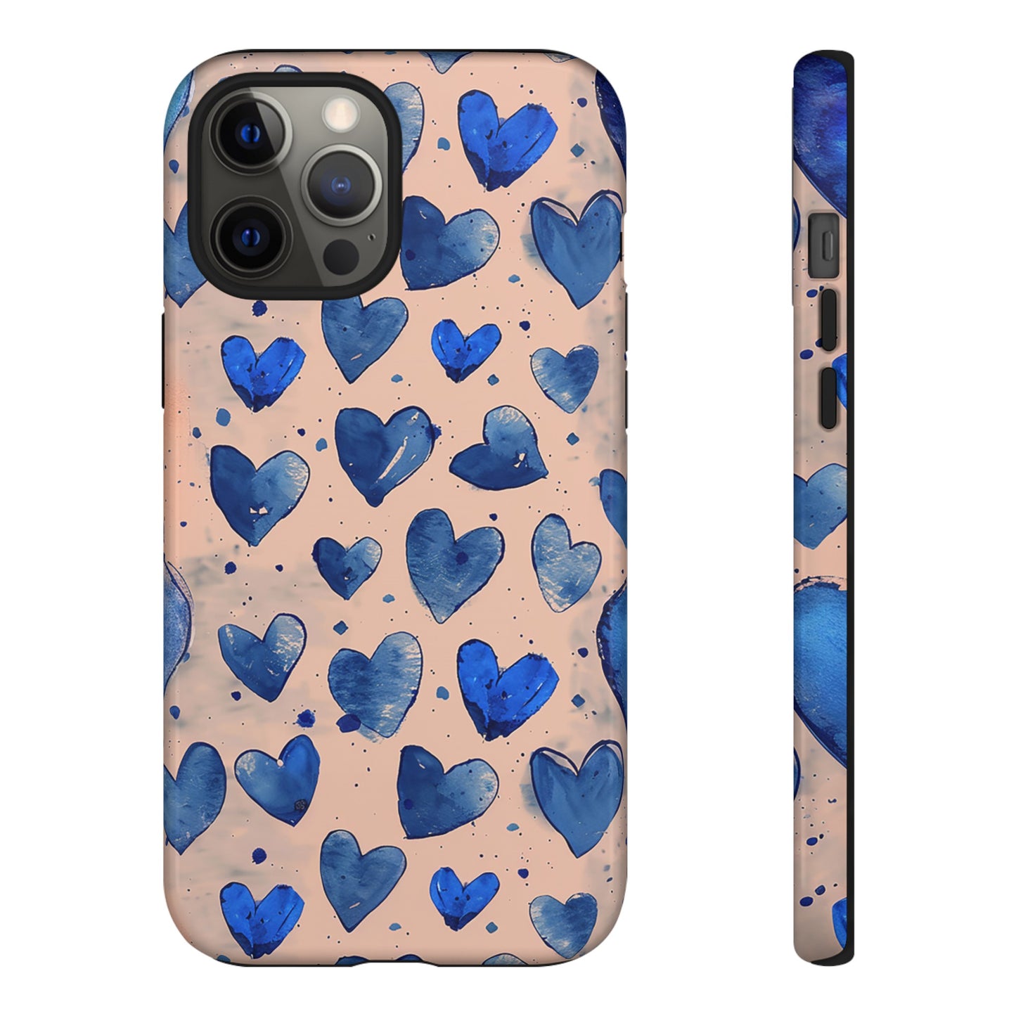 Pink and Blue Hearts Tough Phone Case